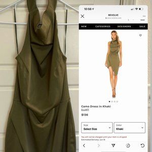 Revolve Green High Neck Dress